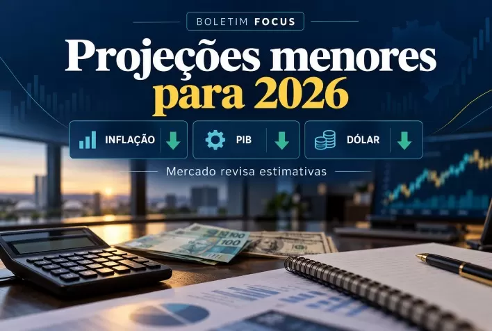 Focus: mercado reduz projeções de inflação, PIB e dólar para 2026