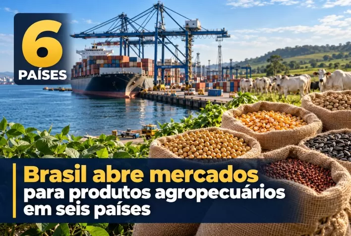 Brasil abre mercados para produtos agropecuários em seis países