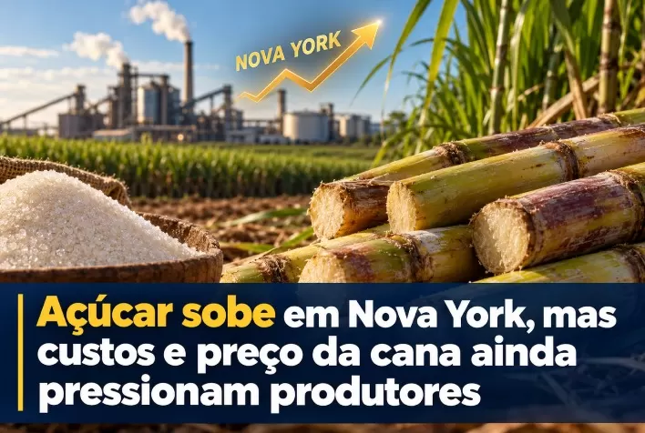 Açúcar sobe em Nova York, mas custos e preço da cana ainda pressionam produtores