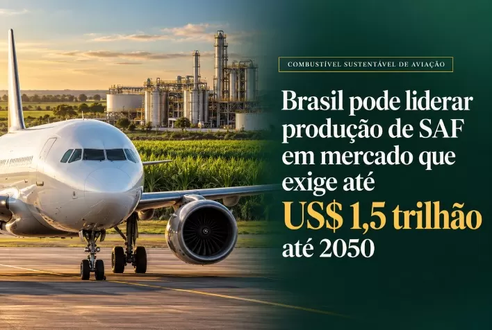 Brasil pode liderar produção de SAF em mercado que exige até US$ 1,5 trilhão até 2050