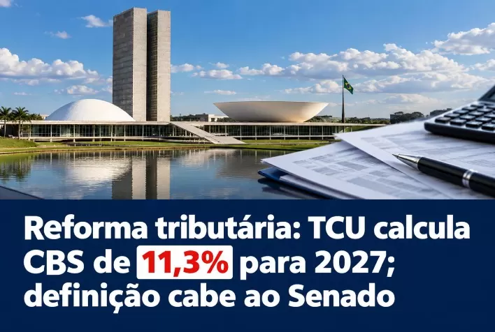 Reforma tributária: TCU calcula CBS de 11,3% para 2027; definição cabe ao Senado