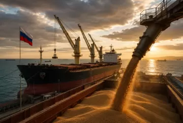Exportações marítimas de grãos da Rússia disparam em abril e ampliam pressão no mercado global