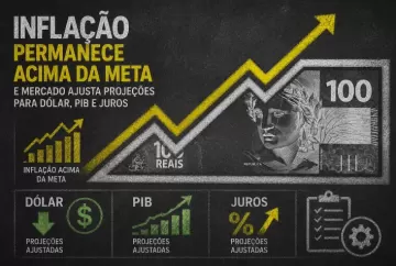 Inflação permanece acima da meta e mercado ajusta projeções para dólar, PIB e juros