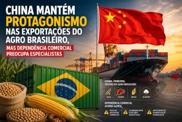 China mantém protagonismo nas exportações do agro brasileiro, mas dependência comercial preocupa especialistas