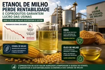 Etanol de milho perde rentabilidade e coprodutos garantem lucro das usinas; DDG e óleo de milho sustentam o setor