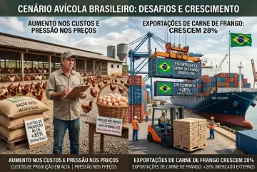 Frango e ovos enfrentam pressão nos preços enquanto custos de produção aumentam; exportações de carne de frango crescem 28%