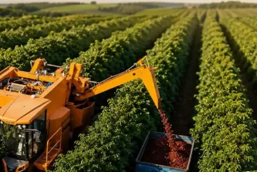 Café arábica: colheita chega a 74% no Cerrado Mineiro com tempo seco favorecendo operações