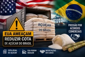 EUA ameaçam reduzir cota de açúcar do Brasil e pressionam por acordos comerciais