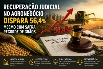 Recuperação judicial no agronegócio dispara 56,4% mesmo com safra recorde de grãos