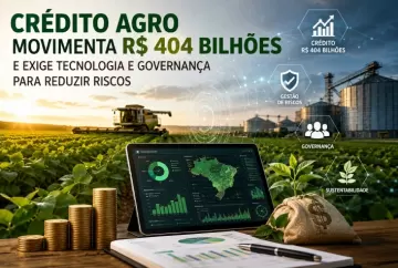 Crédito agro movimenta R$ 404 bilhões e exige tecnologia e governança para reduzir riscos