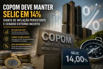 Copom deve manter Selic em 14% diante de inflação persistente e cenário externo incerto