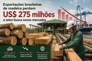 Exportações brasileiras de madeira perdem US$ 275 milhões e setor busca novos mercados