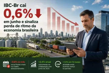 IBC-Br cai 0,6% em junho e sinaliza perda de ritmo da economia brasileira