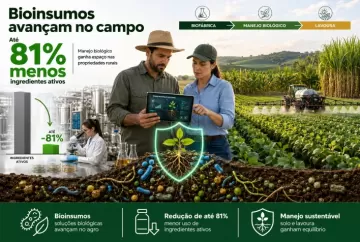 Bioinsumos avançam no campo e reduzem em até 81% o uso de ingredientes ativos em propriedades rurais