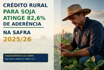Crédito rural para soja atinge 82,6% de aderência na safra 2025/26