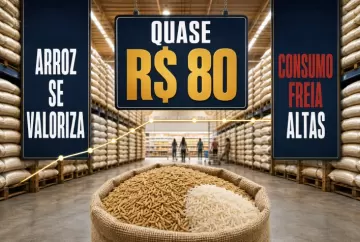 Preço do arroz se aproxima de R$ 80 por saca, mas consumo limita novas altas no mercado