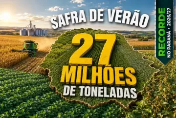 Safra de verão 2026/27 pode atingir recorde de 27 milhões de toneladas no Paraná