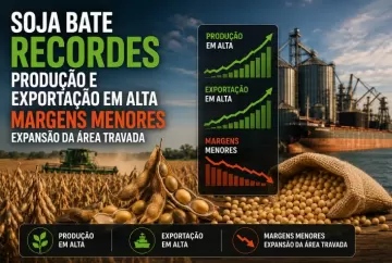 Soja brasileira deve bater recordes de produção e exportação, mas margens menores travam expansão da área