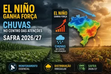 El Niño ganha força e coloca chuvas da safra 2026/27 no centro das atenções no Brasil