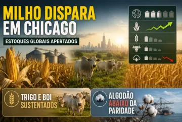 Milho atinge máxima em três anos e soja chega a R$ 160 por saca nos portos
