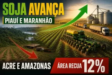 Área de soja avança no Piauí e Maranhão, mas recua 12% no Acre e Amazonas