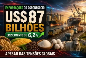 Exportações do agronegócio faturam US$ 87 bilhões e crescem 6,2% apesar das tensões globais