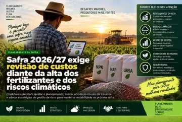 Safra 2026/27 exige revisão de custos diante da alta dos fertilizantes e dos riscos climáticos