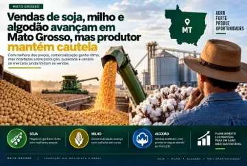 Vendas de soja, milho e algodão avançam em Mato Grosso, mas produtor mantém cautela