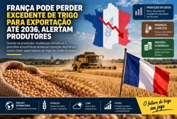 França pode perder excedente de trigo para exportação até 2036, alertam produtores