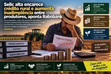 Selic alta encarece crédito rural e aumenta inadimplência entre produtores, aponta Rabobank