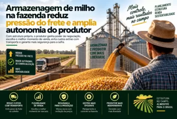 Armazenagem de milho na fazenda reduz pressão do frete e amplia autonomia do produtor