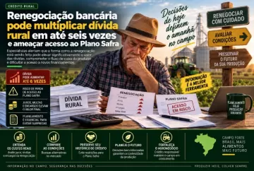 Renegociação bancária pode multiplicar dívida rural em até seis vezes e ameaçar acesso ao Plano Safra