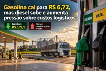 Gasolina cai para R$ 6,72, mas diesel sobe e aumenta pressão sobre custos logísticos