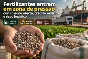 Fertilizantes entram em zona de pressão com menor oferta, crédito restrito e risco logístico
