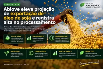 Abiove eleva projeção de exportação de óleo de soja e registra alta no processamento