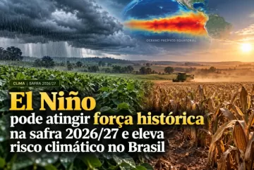El Niño pode atingir força histórica na safra 2026/27 e eleva risco climático no Brasil
