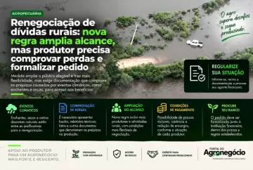 Renegociação de dívidas rurais: nova regra amplia alcance, mas produtor precisa comprovar perdas e formalizar pedido