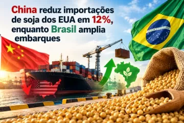 China reduz importações de soja dos EUA em 12%, enquanto Brasil amplia embarques