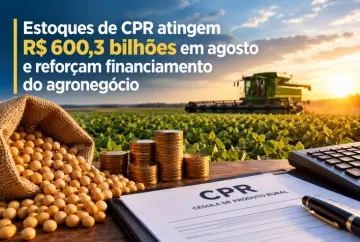 Estoques de CPR atingem R$ 600,3 bilhões em agosto e reforçam financiamento do agronegócio