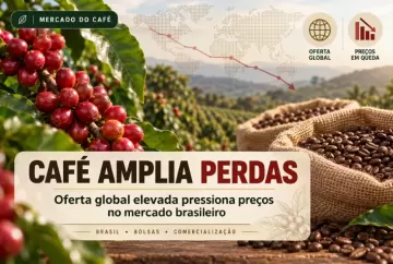 Café amplia perdas com oferta global elevada e preços recuam no mercado brasileiro