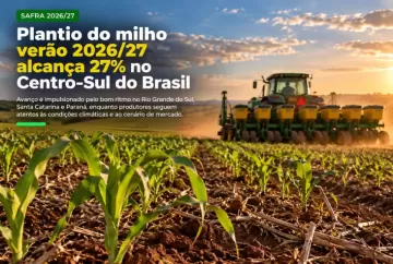 Plantio do milho verão 2026/27 alcança 27% no Centro-Sul do Brasil