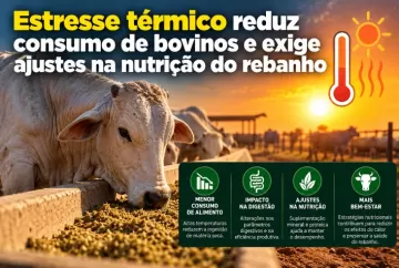 Estresse térmico reduz consumo de bovinos e exige ajustes na nutrição do rebanho