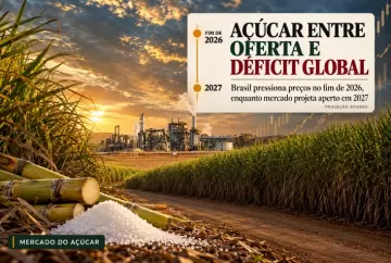 Açúcar pode ter déficit global em 2027, mas oferta brasileira pressiona preços no fim de 2026, diz StoneX