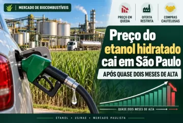 Preço do etanol hidratado cai em São Paulo após quase dois meses de alta