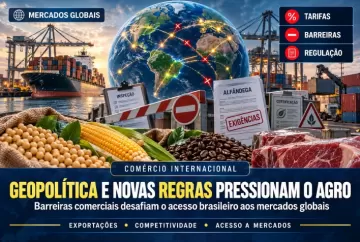 Geopolítica e novas regras comerciais pressionam acesso do agro brasileiro aos mercados globais