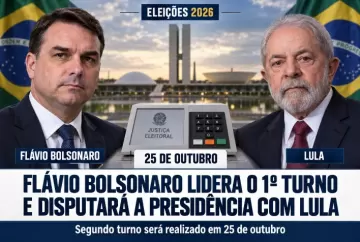 Flávio Bolsonaro lidera primeiro turno e disputará Presidência com Lula em 25 de outubro