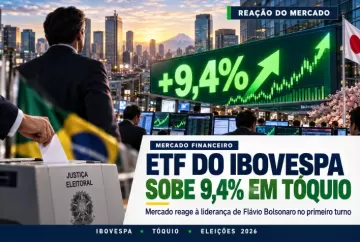 ETF do Ibovespa sobe 9,4% em Tóquio após liderança de Flávio Bolsonaro no primeiro turno
