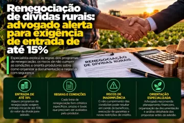 Renegociação de dívidas rurais: advogado alerta para exigência de entrada de até 15%
