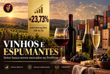 Exportações de vinhos e espumantes crescem 23,73% e setor busca novos mercados na ProWine