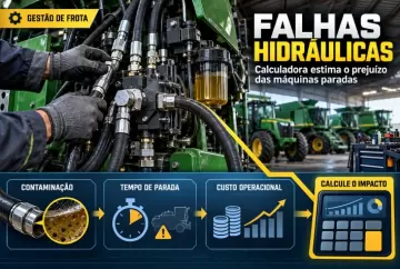 Falhas hidráulicas em máquinas agrícolas: calculadora estima prejuízo para a frota